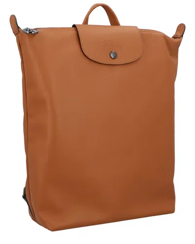 Longchamp Le Pliage Xtra Medium Leather Backpack In Brown