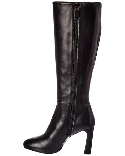 Stuart Weitzman Babette Platform Zip Leather Boot In Black
