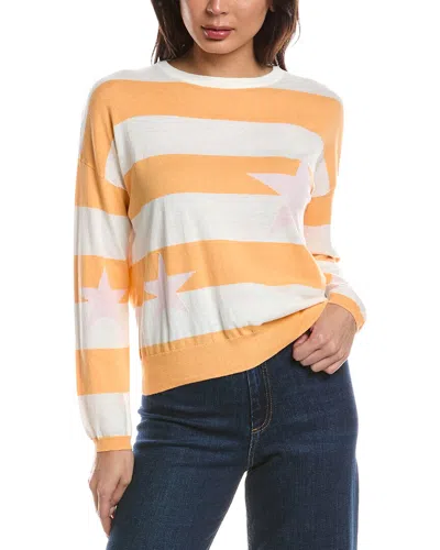 Wispr Stripe Star Sweater In White