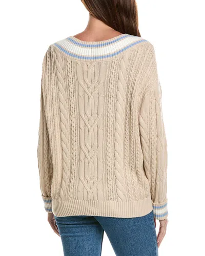 Wispr Chevron Stripe Silk-blend Sweater In Neutral