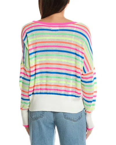 Wispr Mini Stripe Relax Neck Silk-blend Top In Multi