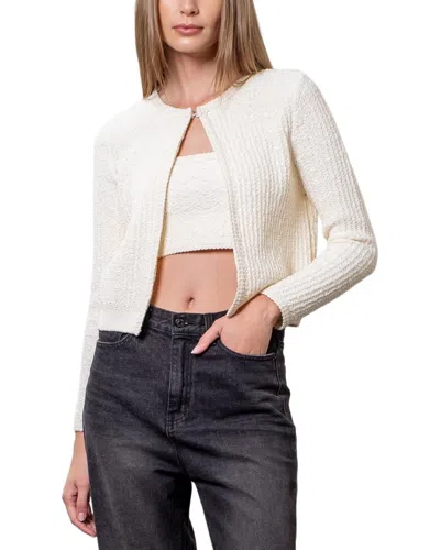 Moon River Long Sleeve Pullover Sweater In White
