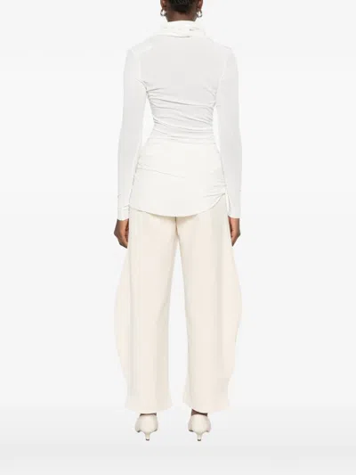 Source Unknown Folgore Asymmetric Draped Top In White