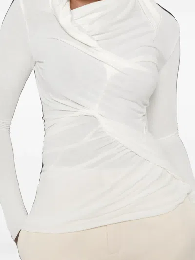 Source Unknown Folgore Asymmetric Draped Top In White