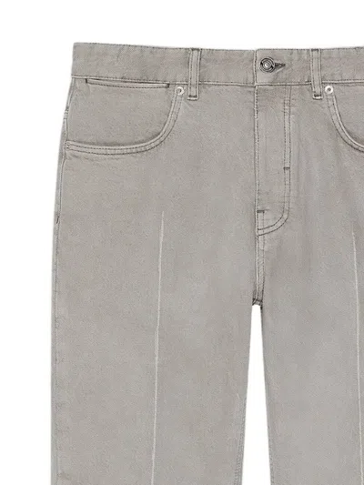 Givenchy Straight Fit Grey Jeans With Folded Effect In Gray