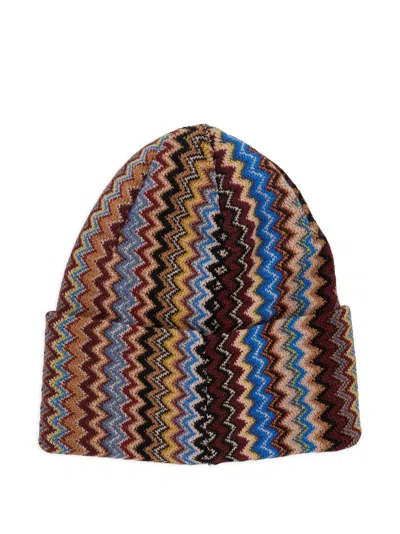 Missoni Zigzag Patterned Knitted Hat In Multi