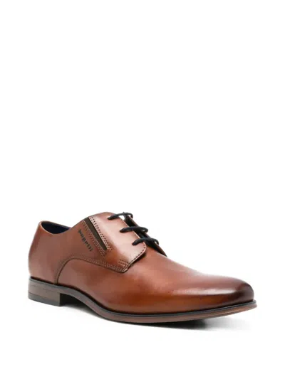Bugatti Logo-plaque Elasticated-insert Derby Shoes In Brown