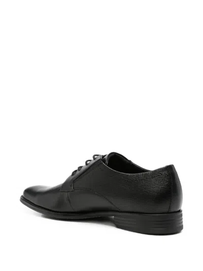 Bugatti Textured-panel Leather Derby Shoes In Multi