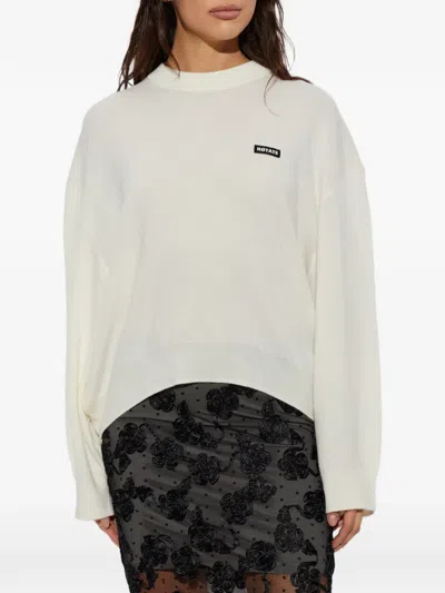 Rotate Birger Christensen Oversized Knit Pullover White In White