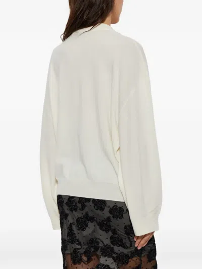 Rotate Birger Christensen Oversized Knit Pullover White In White