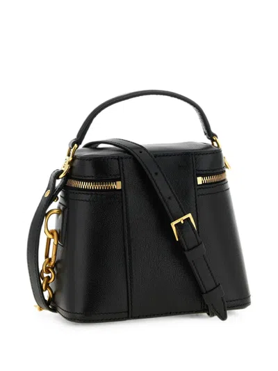 Balmain Pulse Vanity Leather Handbag In Black