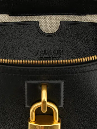 Balmain Pulse Vanity Leather Handbag In Black