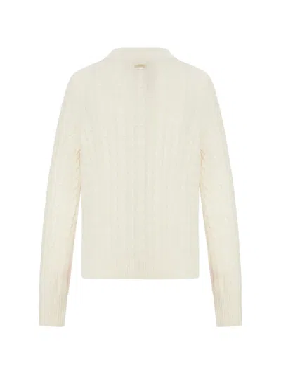 Barbour Ashdown Relaxed Wool-blend Cable-knit Jumper In White