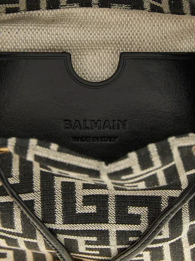 Balmain Pulse Monogram Jacquard Bucket Bag In Multi