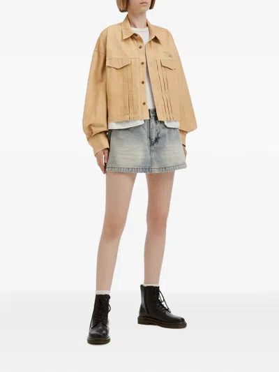 Izzue Pleated Oversized Jacket In Brown