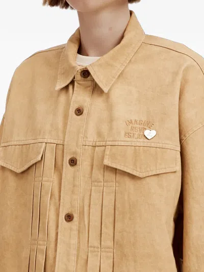Izzue Pleated Oversized Jacket In Brown