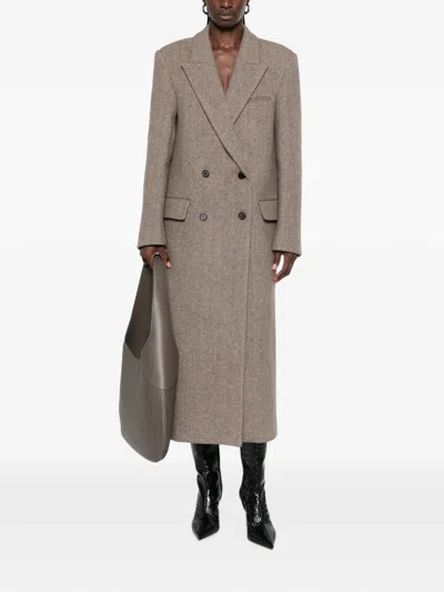 Source Unknown Reyna Double-breasted Coat In Gray