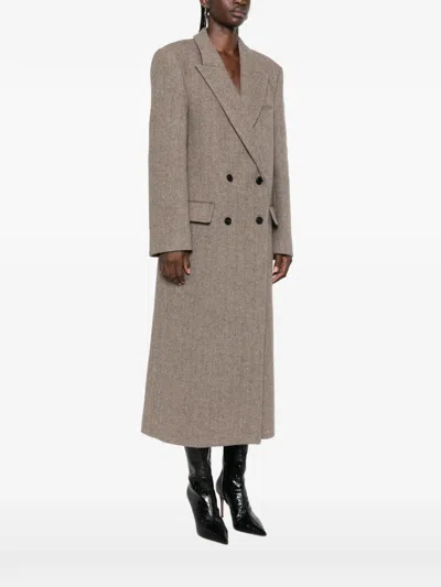 Source Unknown Reyna Double-breasted Coat In Gray