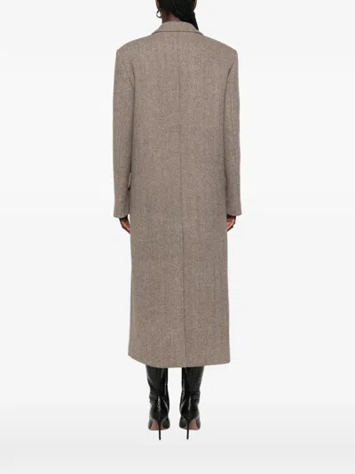 Source Unknown Reyna Double-breasted Coat In Gray