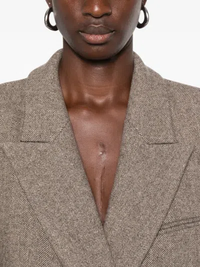 Source Unknown Reyna Double-breasted Coat In Gray