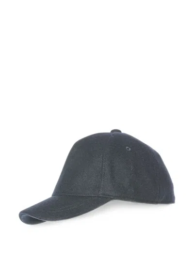 Armani Exchange Felt Baseball Cap In Blue