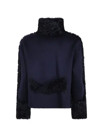 P.a.r.o.s.h High-neck Shearling-effect Jacket In Multi