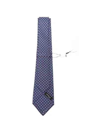 Kiton Geometric-pattern Tie In Blue