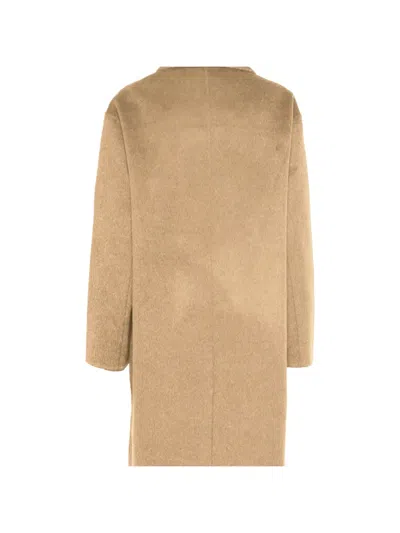 The Dynamis Studio Double-breasted Notched-lapels Coat In Neutral