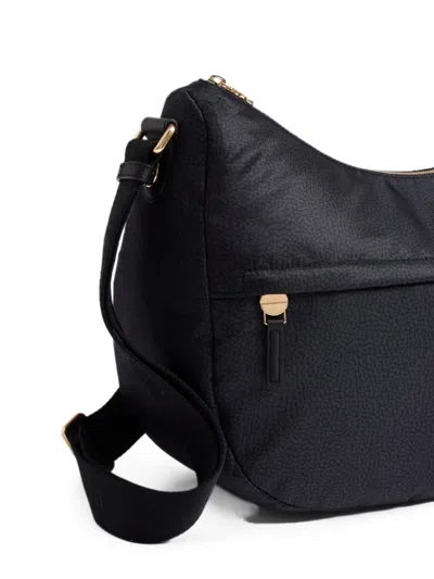 Borbonese Graffiti-print Shoulder Bag In Black