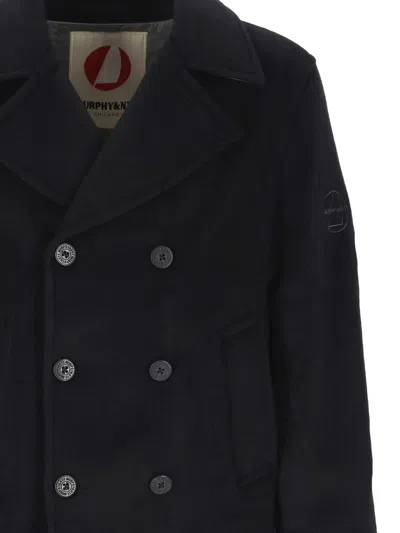 Murphy & Nye Double-breasted Peacoat In Black