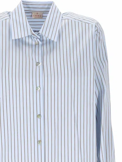 Marella Striped Drawstring Shirt In Blue