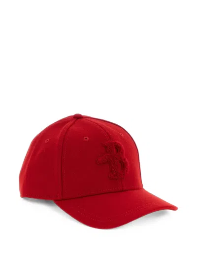 Ballantyne Baseball Cap With Monogram Patch In Red