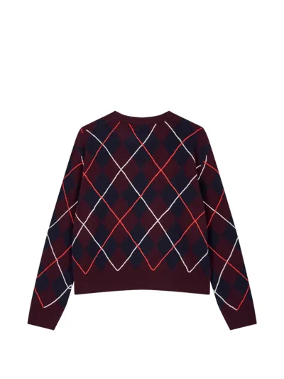 Tomboy Argyle-pattern Sweater In Brown