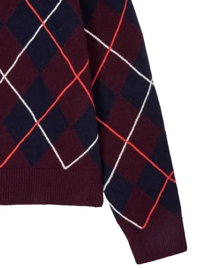 Tomboy Argyle-pattern Sweater In Brown