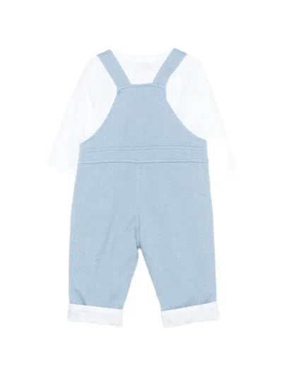 Givenchy Herringbone-pattern Dungarees And T-shirt Set In Blue
