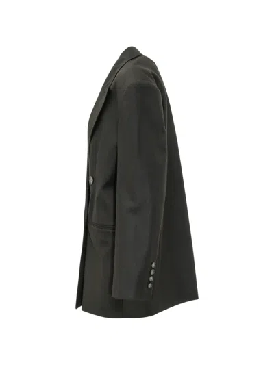 Le Sully Studio Double-breasted Oversize Blazer In Black