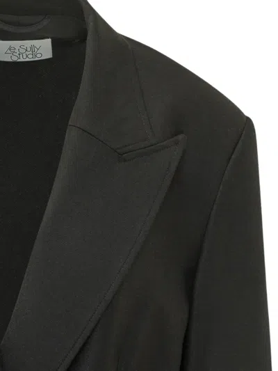 Le Sully Studio Double-breasted Oversize Blazer In Black