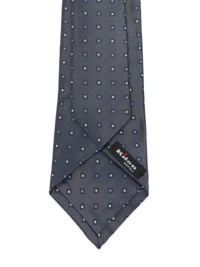 Kiton Geometric-pattern Tie In Blue