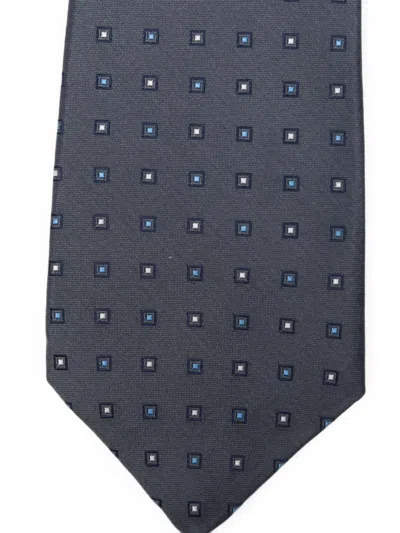 Kiton Geometric-pattern Tie In Blue