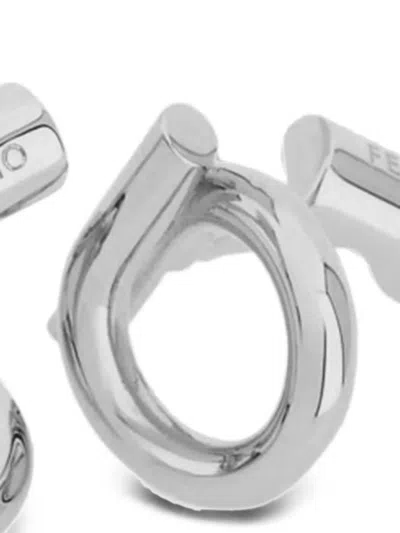 Ferragamo Silver Brass Accessory In Metallic