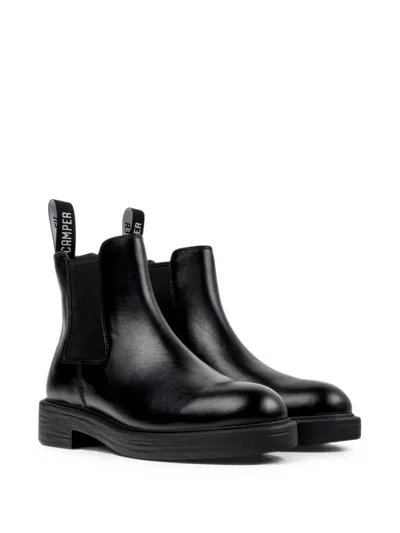 Camper Dea Elasticated-side Ankle Boots In Black
