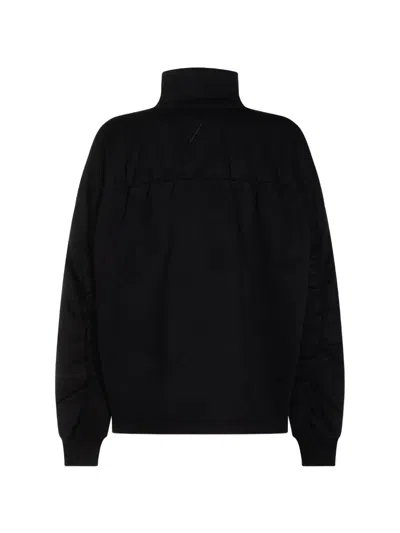 Thom Krom Half-zip Gathered-sleeve Sweater In Black