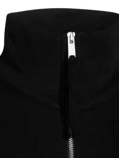 Thom Krom Half-zip Gathered-sleeve Sweater In Black