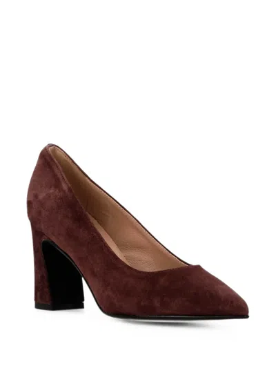 Status Pointed-toe Block-heel Pumps In Brown