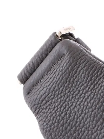 Pre-owned Prada Triangle Logo Sling Bag Leather Backpack In Grey
