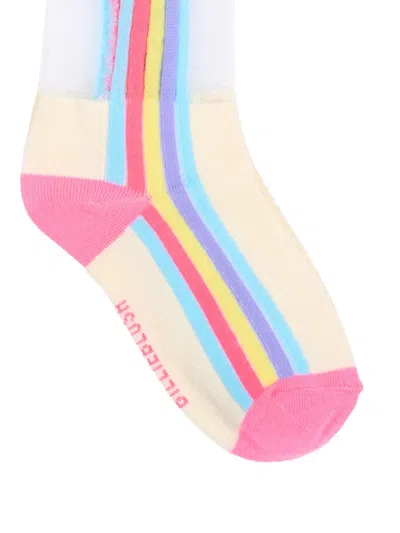 Billieblush Heart-motif Striped Socks In Multi