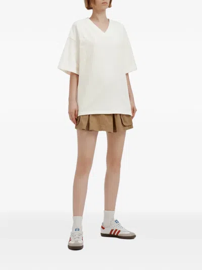 Izzue Logo-embossed Mesh-panel T-shirt In White