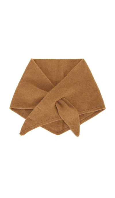 Hat Attack Triangle Knit Scarf In Camel