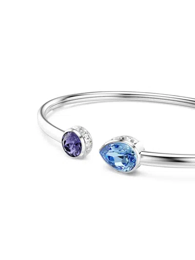 Swarovski Chroma Crystal-embellished Open Bangle In Metallic