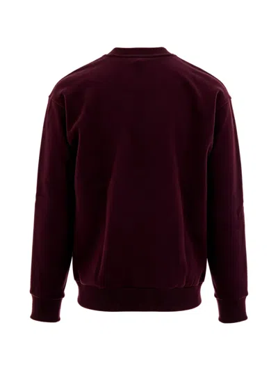 Lacoste Embroidered Loopback Cotton Sweatshirt In Red